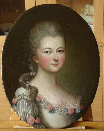 Barrockes Frauenporträt nach der Restaurierung